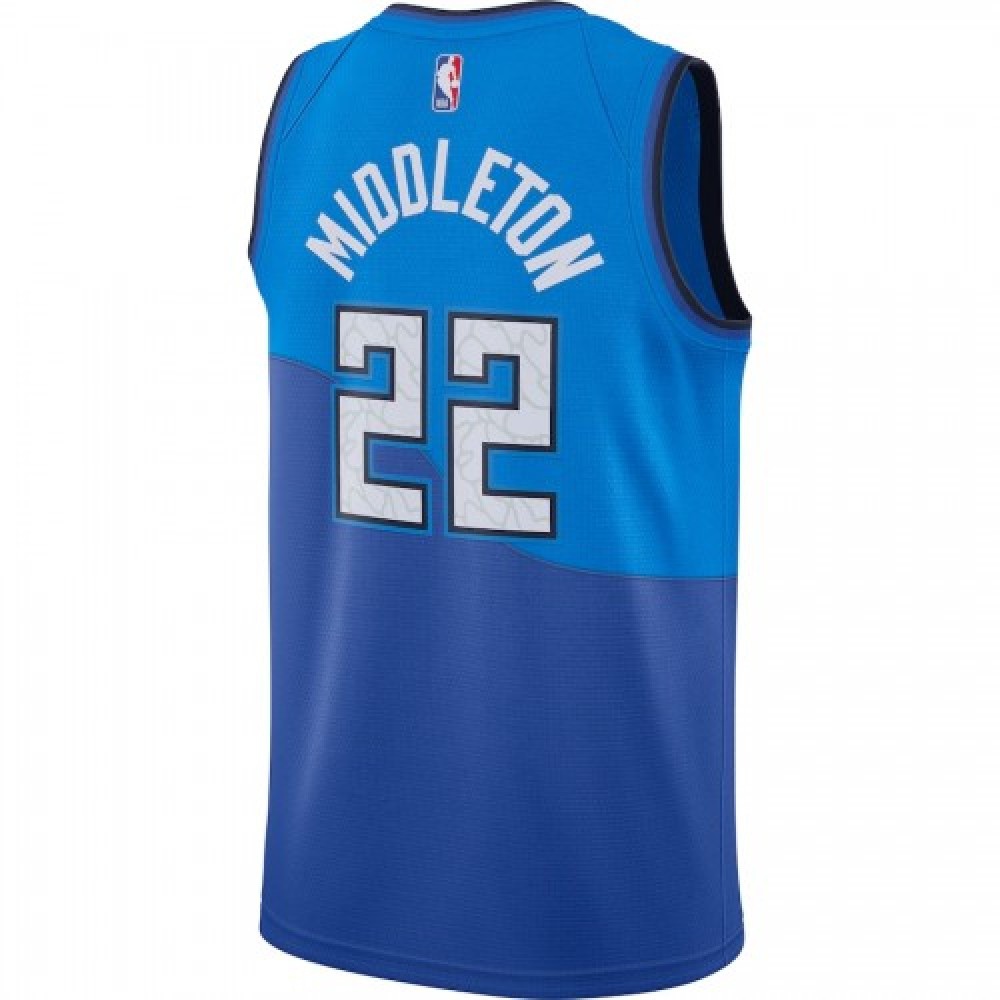 Men's Milwaukee Bucks Khris Middleton #22 Blue 2020/21 Swingman Player Jersey – City Edition-Pro Kit Vault | Brand New 26/27 Sports Jerseys